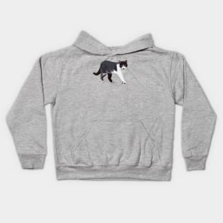 Black and White Cat Tuxedo Kids Hoodie